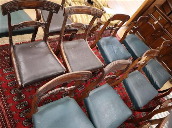 A harlequin set of ten Regency dining chairs